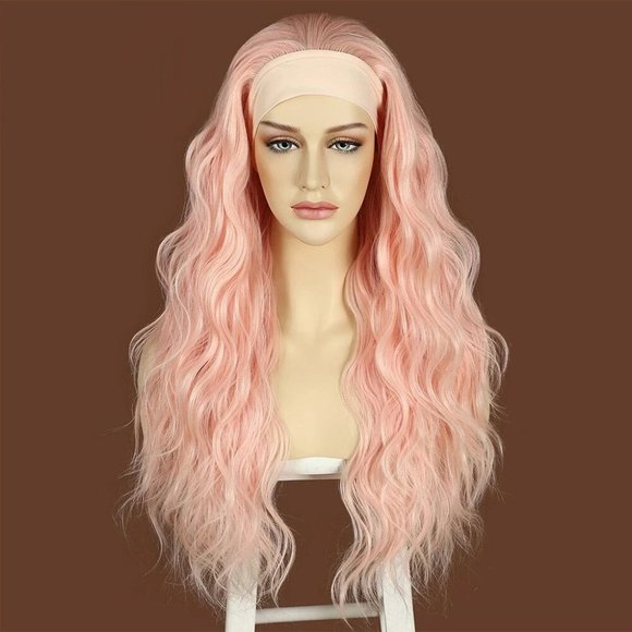 Pink Wavy Headband Wigs - Picture 2 of 4